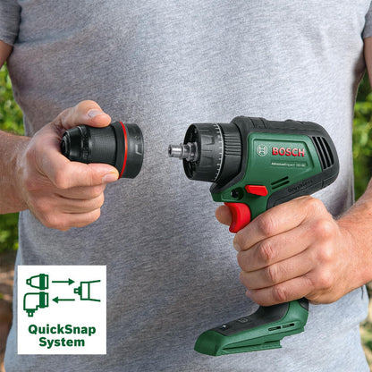 Akumulatora urbjmašīna skrūvgriezis BOSCH AdvancedDrill 18V-80 QuickSnap - ar 3 patronām, bez akumulatora