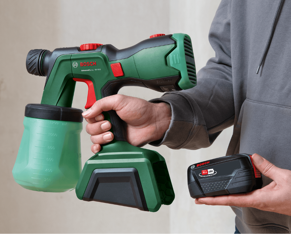 Akumulatora krāsu pistole BOSCH AdvancedSpray 18V-500 - bez akumulatora un lādētāja