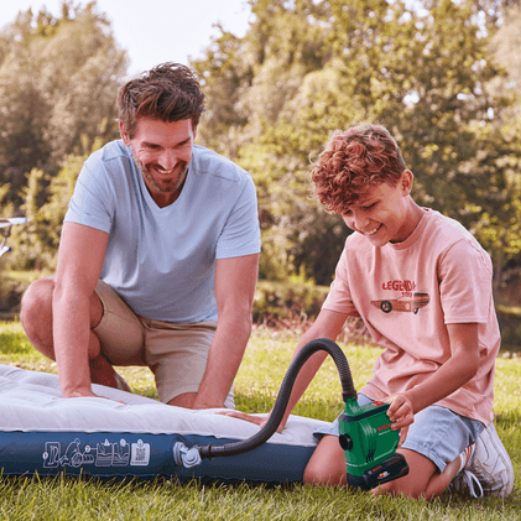 Akumulatora gaisa sūknis BOSCH EasyInflate 18V-500 - 1x2,0Ah akumulators, lādētājs