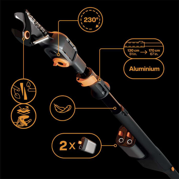Akumulatora grieznes Fiskars eLopper (augļu kokiem)