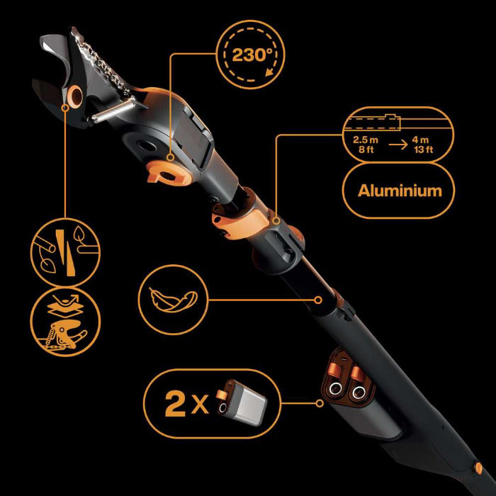 Akumulatora grieznes Fiskars eTree Pruner (lieliem kokiem)